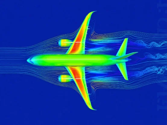 Aerodynamic CFD simulation showing streamlines and surface pressure over a vehicle