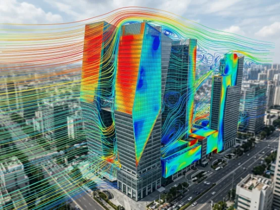 Wind load CFD simulation around civil structures