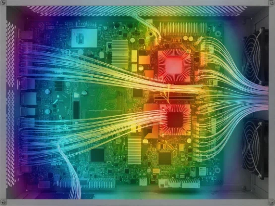 Thermal CFD simulation of airflow cooling electronic components